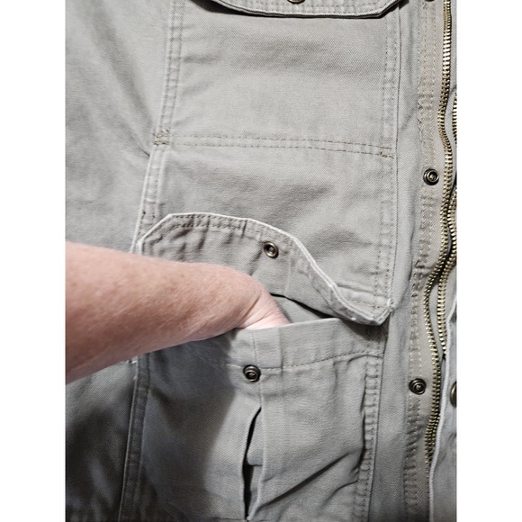 Berne Canvas Jacket Mens L Heavy Work Hunting All Weather Sage Preowned SALE!! - Picture 5 of 17